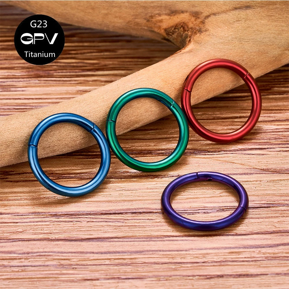 G23 티타늄 진공 도금 여러 색상 코 Septum 반지 천공 보석 코 링 펑크 남성과 여성 귀걸이