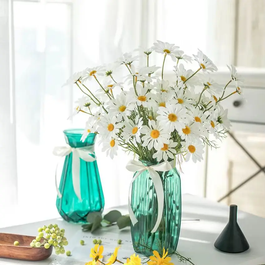 인공 꽃 실크 데이지 저렴한 신부 부케 축제 홈 웨딩 가든 테이블 데코라티 DIY 선물 무대 공장 액세서리