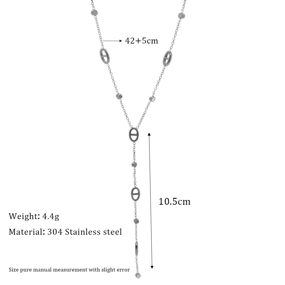 목걸이에 대한 예리한 Y 체인 비 페이딩 프랑스어 절묘한 여성 쇄골 체인 돼지 코 술 티타늄 스틸 프랑스어 클래식