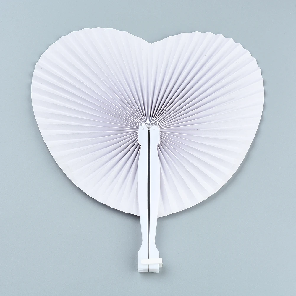 20/30Pcs 파티 기념품 약혼 아기 세례 게스트 선물에 대 한 개인화 된 사용자 지정 화이트 웨딩 하트 종이 팬 모든 로고