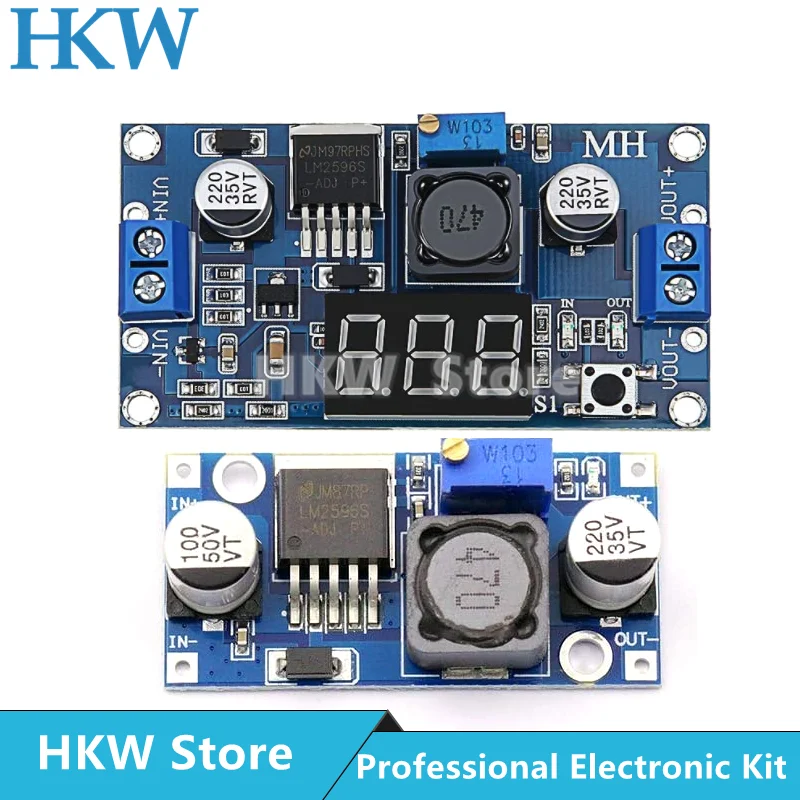 LM2596s DC-DC 스텝다운 전원 공급 장치 모듈 3A 조정 가능한 스텝다운 모듈 LM2596 전압 조정기 24V 12V 5V 3V
