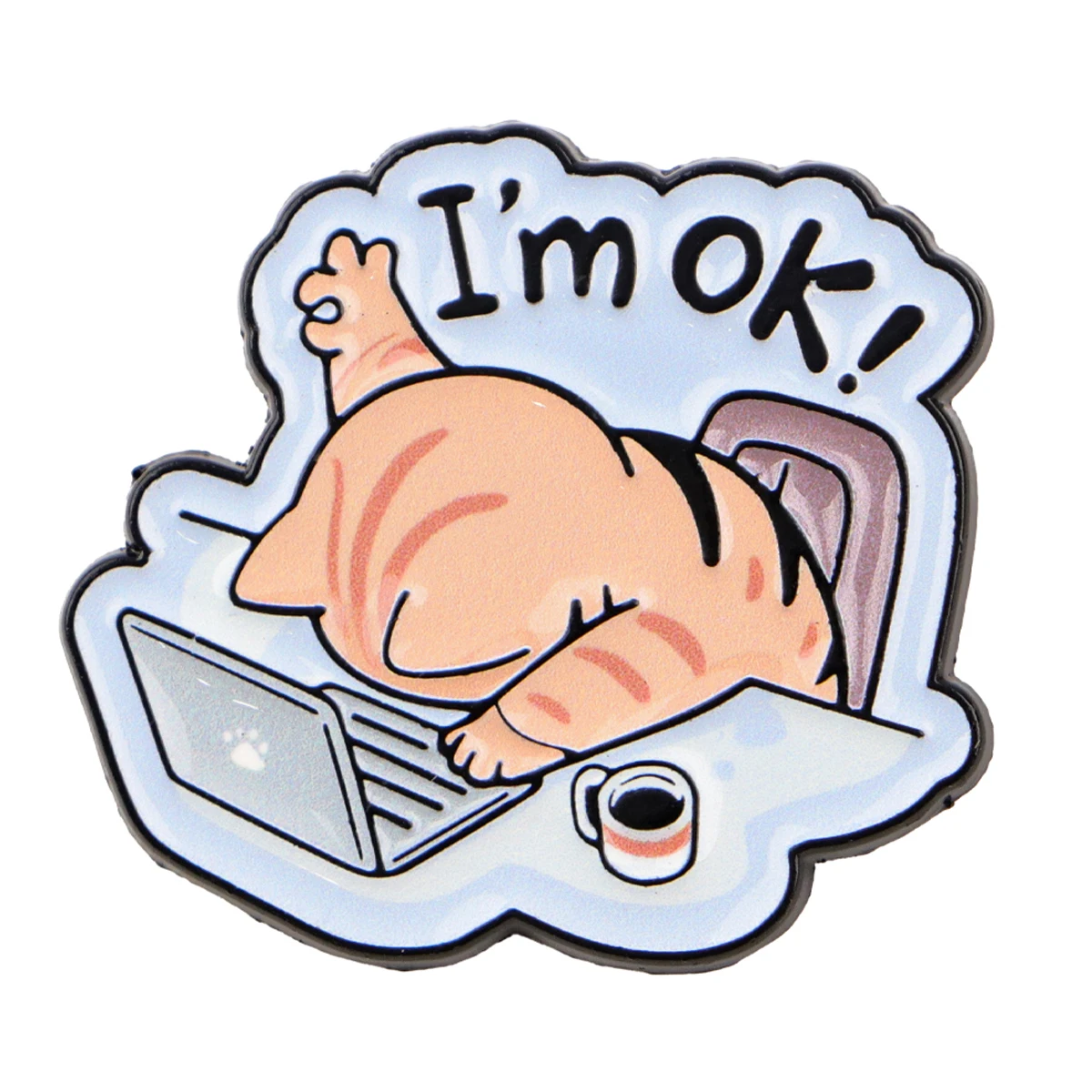 작업 고양이 에나멜 핀 사무실 인용 브로치 파인스 옷깃 핀 배낭에 배지 의류 액세서리 동물 쥬얼리 친구 선물