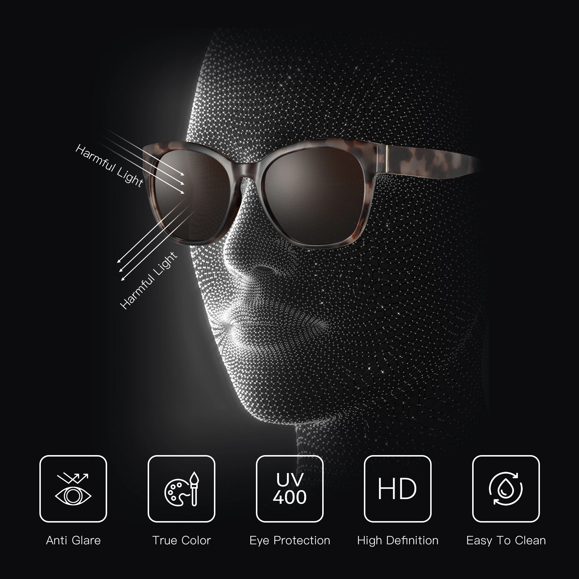 ZENOTTIC 여성용 캣아이 편광 선글라스, 오버사이즈 선글라스, UV400 보호, 레트로 쉐이드, 디자이너 스타일, 패션