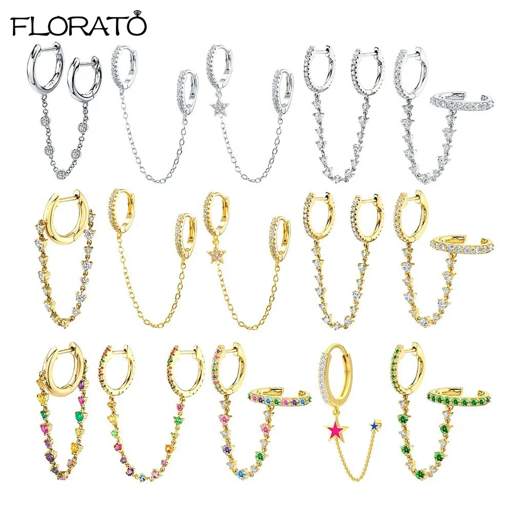 1PC 925 실버 바늘 여성을위한 화려한 크리스탈 체인 펜던트 후프 귀걸이 두 구멍 에나멜 스타 귀걸이 패션 쥬얼리 선물 title=1PC 925 실버 바늘 여성을위한 화려한 크리스탈 체인 펜던트 후프 귀걸이 두 구멍 에나멜 스타 귀걸이 패션 쥬얼리 선물