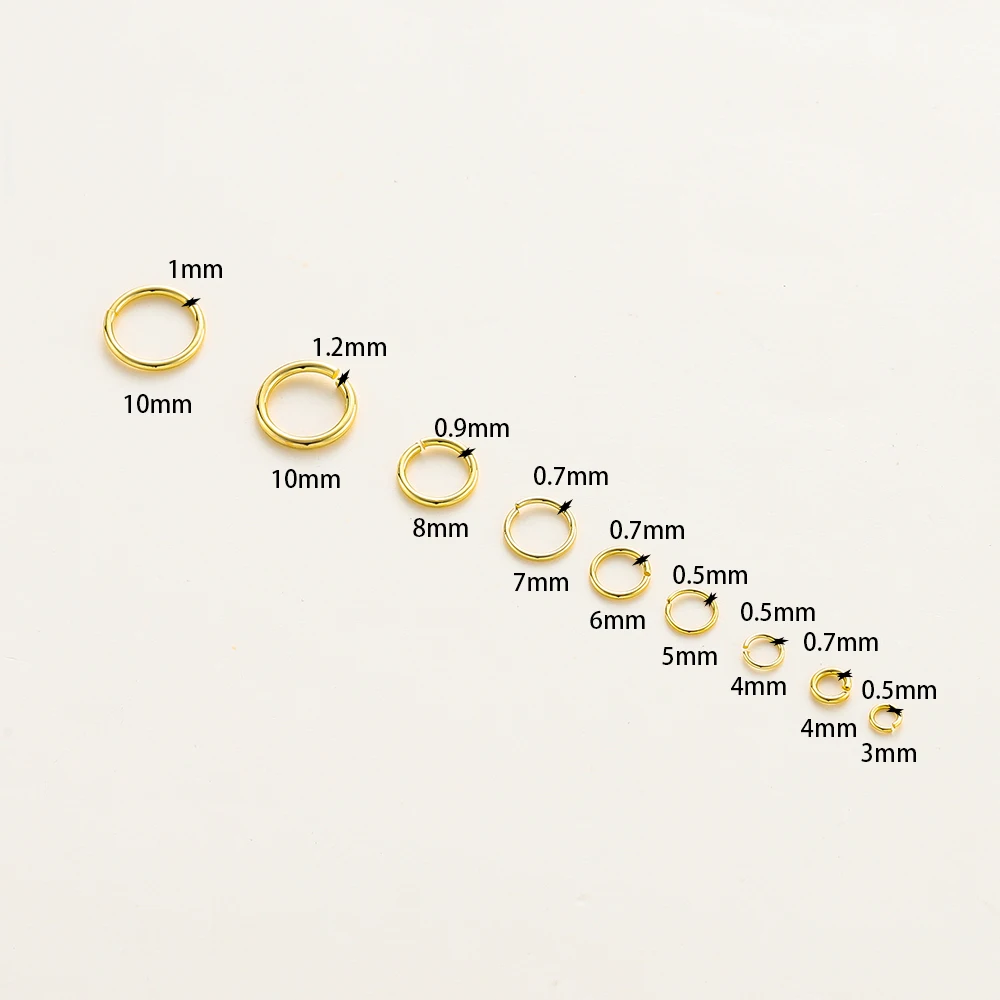 50-200 개/몫 14K/18K 진짜 골드 도금 황동 오픈 점프 링 분할 연결 링 DIY 쥬얼리 도매 액세서리 만들기