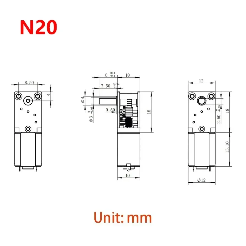 마이크로 050 N30 N20 웜기어 모터 DC3V-12V 6V 9V 4-762rpm 저속 모든 금속 기어 박스 엔진 직각 출력 샤프트
