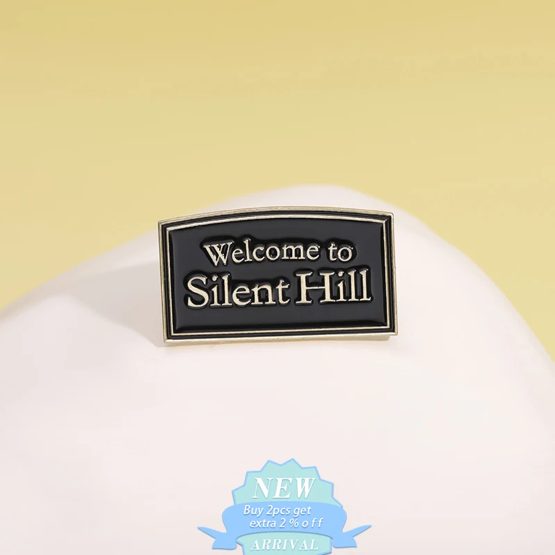 Silent Hill 에나멜 핀 공포 게임에 오신 것을 환영합니다 멋진 애니메이션 브로치 옷깃 배지 영감을받은 보석 선물 팬 플레이어 친구