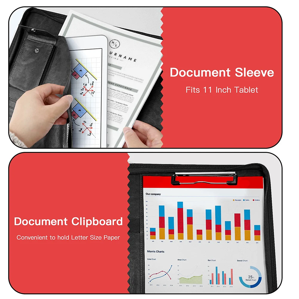 다기능 A4 회의 폴더 비즈니스 문구 폴더 가죽 계약 파일 폴더여행 문서 폴더 NEWYES 2024