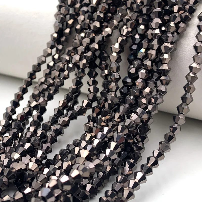 바이콘 크리스탈 비즈 면 느슨한 스페이서, 유리 비즈, 쥬얼리 제작 용품, 목걸이 팔찌 귀걸이 DIY, 3mm, 4mm, 6mm