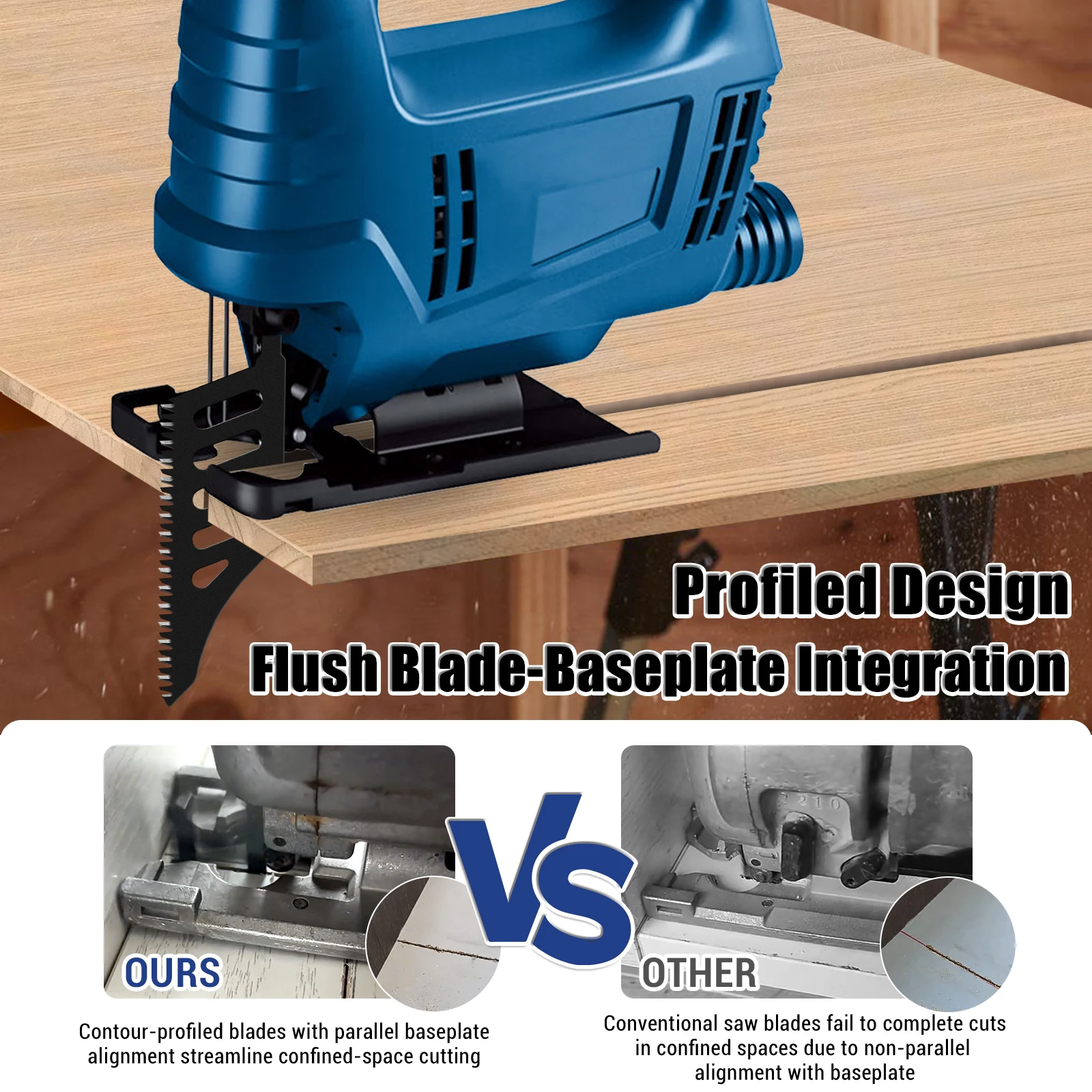 직소 블레이드 매우 긴 헤비 듀티 스크롤 톱 블레이드 T-샤크 목재 알루미늄 좁은 공간을 위한 미세 거친 치아