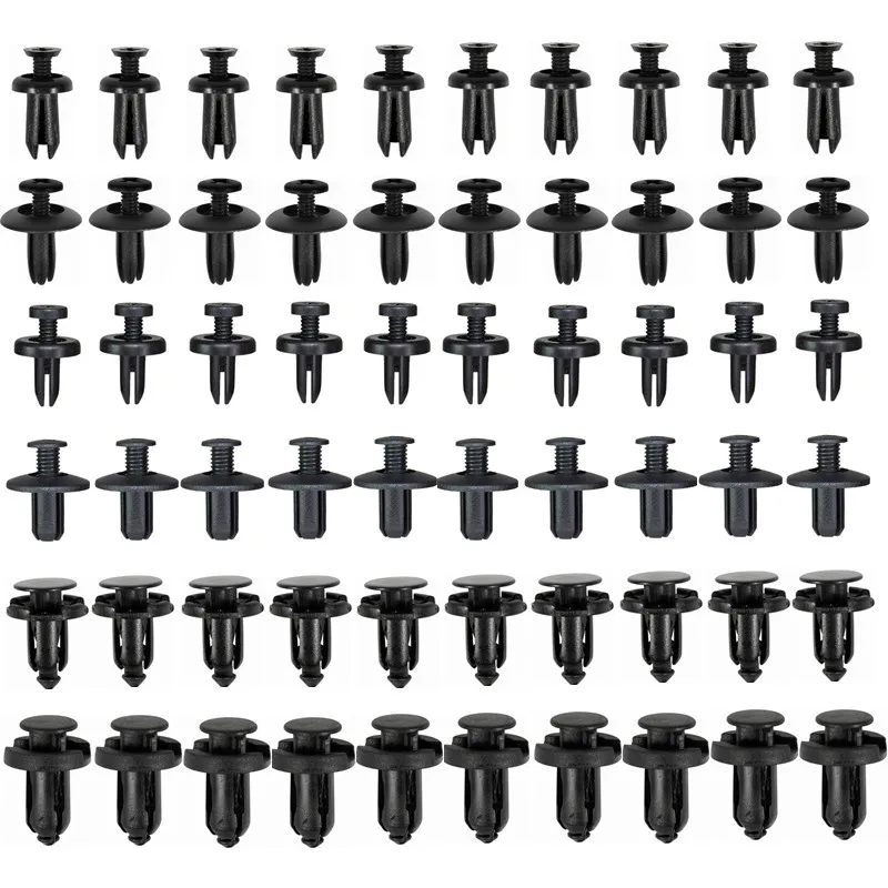 60Pcs 5mm 6mm 7mm 8mm 9mm 10mm 구멍 자동차 범퍼 리벳 패스너 혼다 닛산 도요타 현대에 대한 자동 펜더 트림 패널 나사 클립