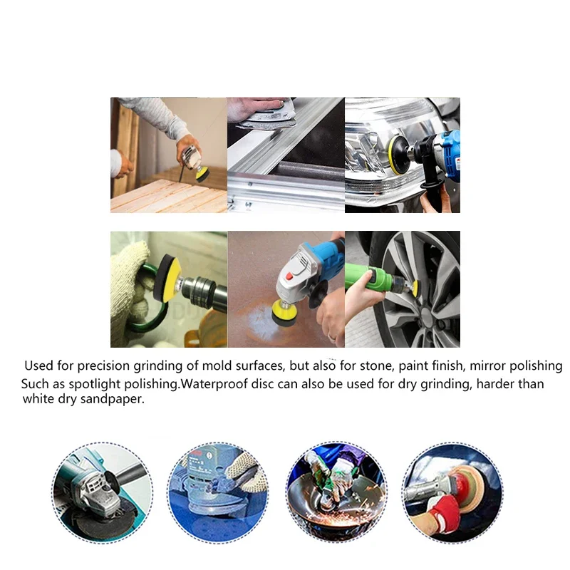 라운드 습식 샌딩 시트 샌딩 디스크 패드 자동차 용 건식 연마 사포 헤드 라이트 복원 그라인더 액세서리