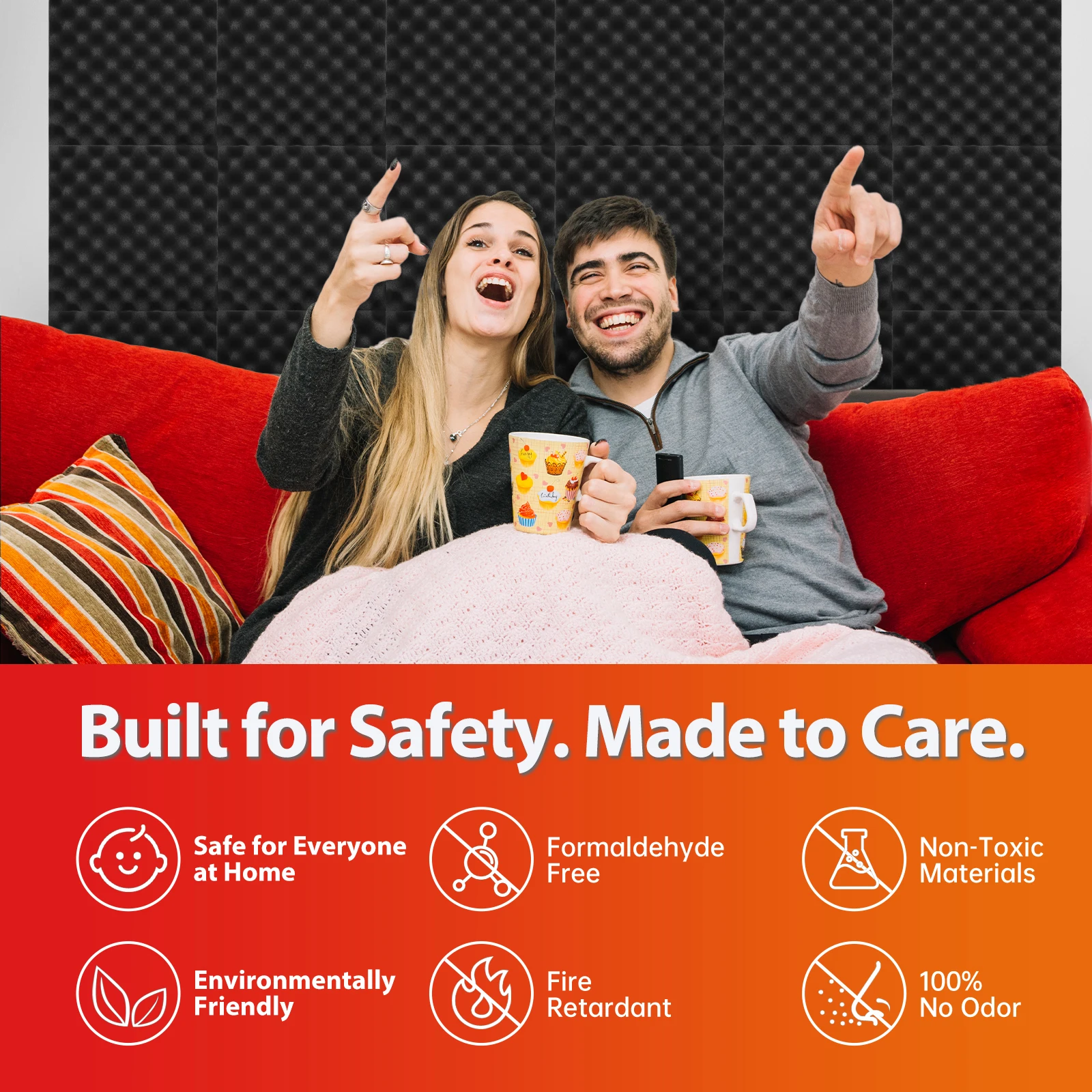 TOUO 어쿠스틱 폼 방화 방음 스폰지 6/12/24/48 Pcs 계란 상자 방음 폼 스튜디오 홈 흡음