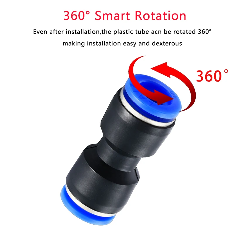 에어 스트레이트 공압 피팅 PU & PG 플라스틱 수도관 퀵 릴리스 커플 링 4-6-8-10-12-16mm 호스 커넥터 파이프 피팅