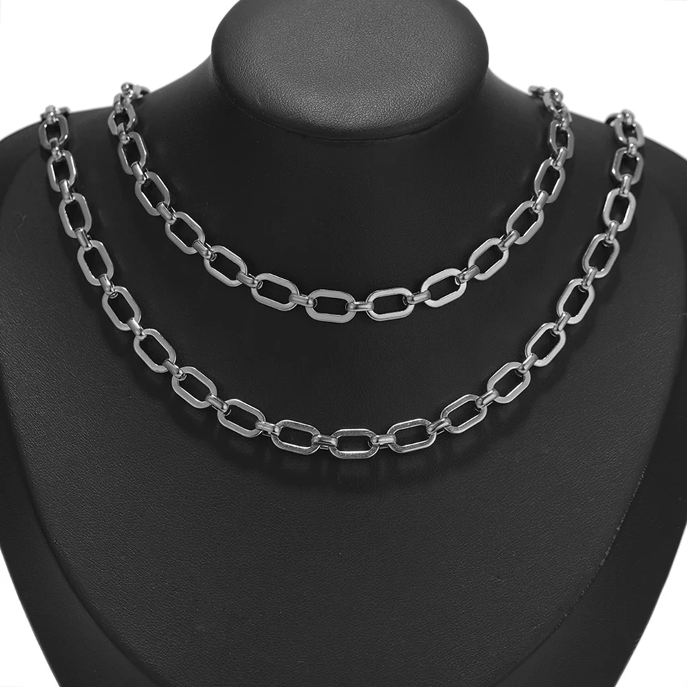 1M 스테인레스 스틸 플랫 O 모양 체인 목걸이 결과 팔찌 Bangles 체인 DIYJewelry 선물 귀걸이 액세서리