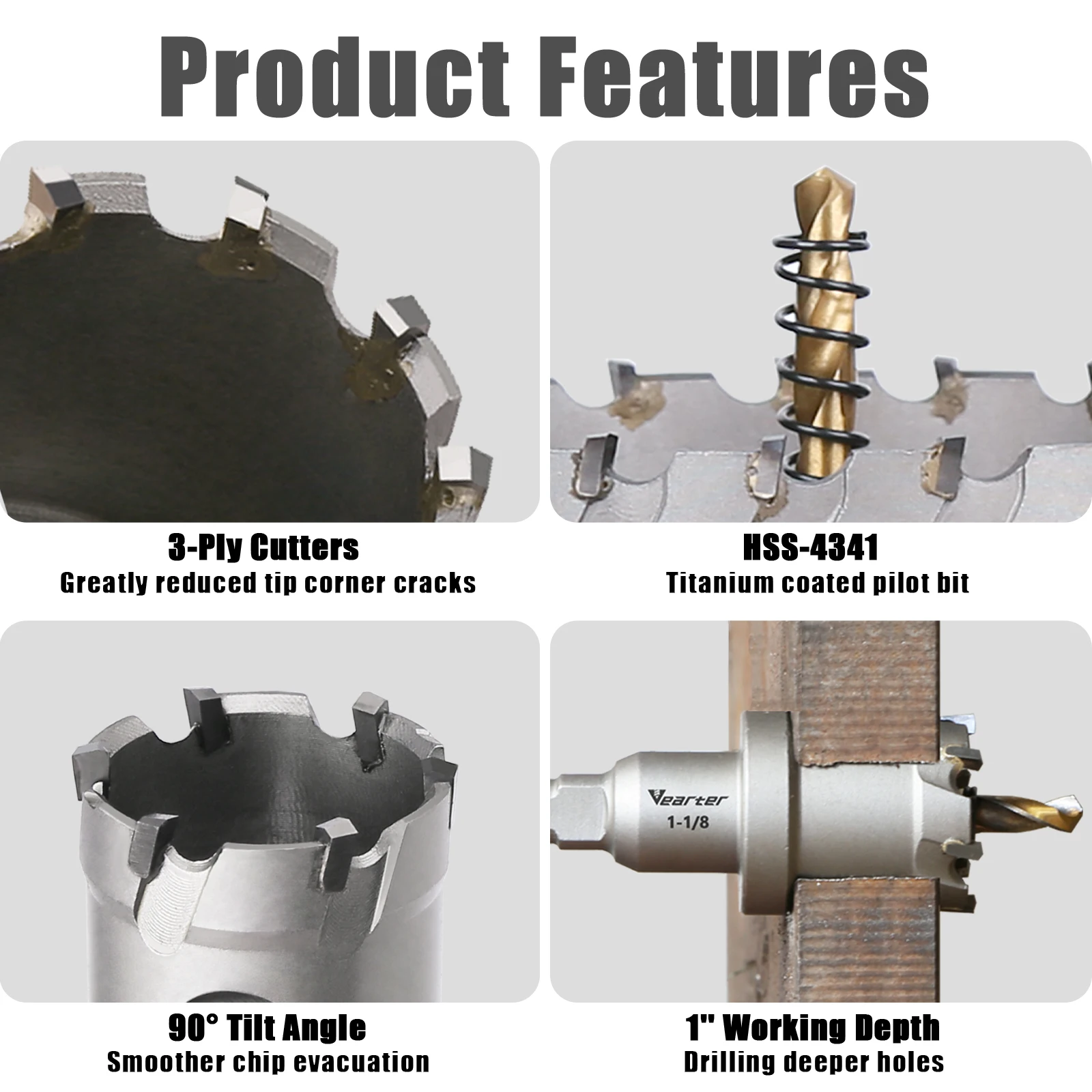 1PC 12-300mm TCT 홀쏘 초경 팁 코어 드릴 비트 커터 공구 (스테인리스 스틸 플레이트, 철, 금속, PVC 오프너용)