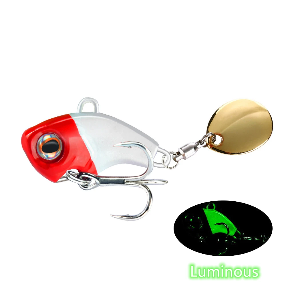 회전 금속 VIB 낚시 루어 스팽글 꼬리 스피너, 싱킹 미끼 스푼, 크랭크베이트 낚시 태클, 9g, 13g, 16g, 22g, 1 개