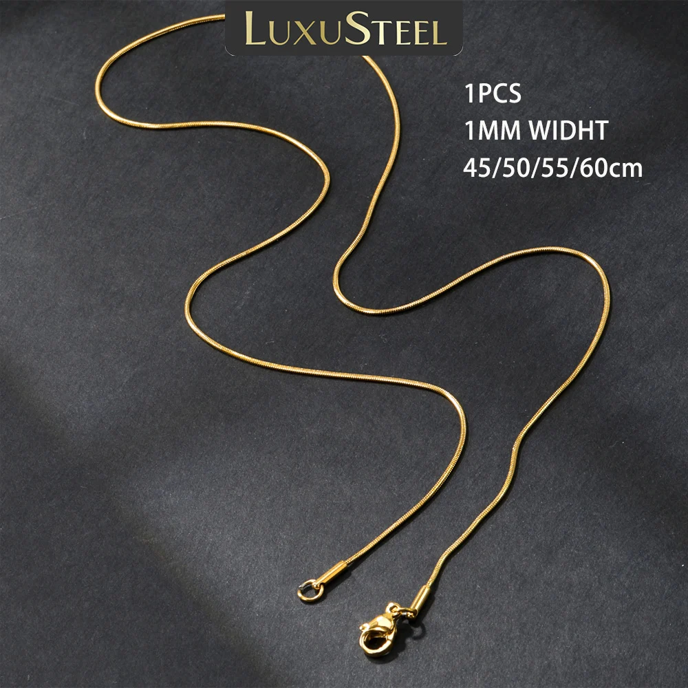 LUXUSTEEL 1pcs 1mm 황금 도금 뱀 체인 목걸이 펜던트에 대한 기본 보석 스테인레스 스틸 목걸이 DIY 초커 title=LUXUSTEEL 1pcs 1mm 황금 도금 뱀 체인 목걸이 펜던트에 대한 기본 보석 스테인레스 스틸 목걸이 DIY 초커 