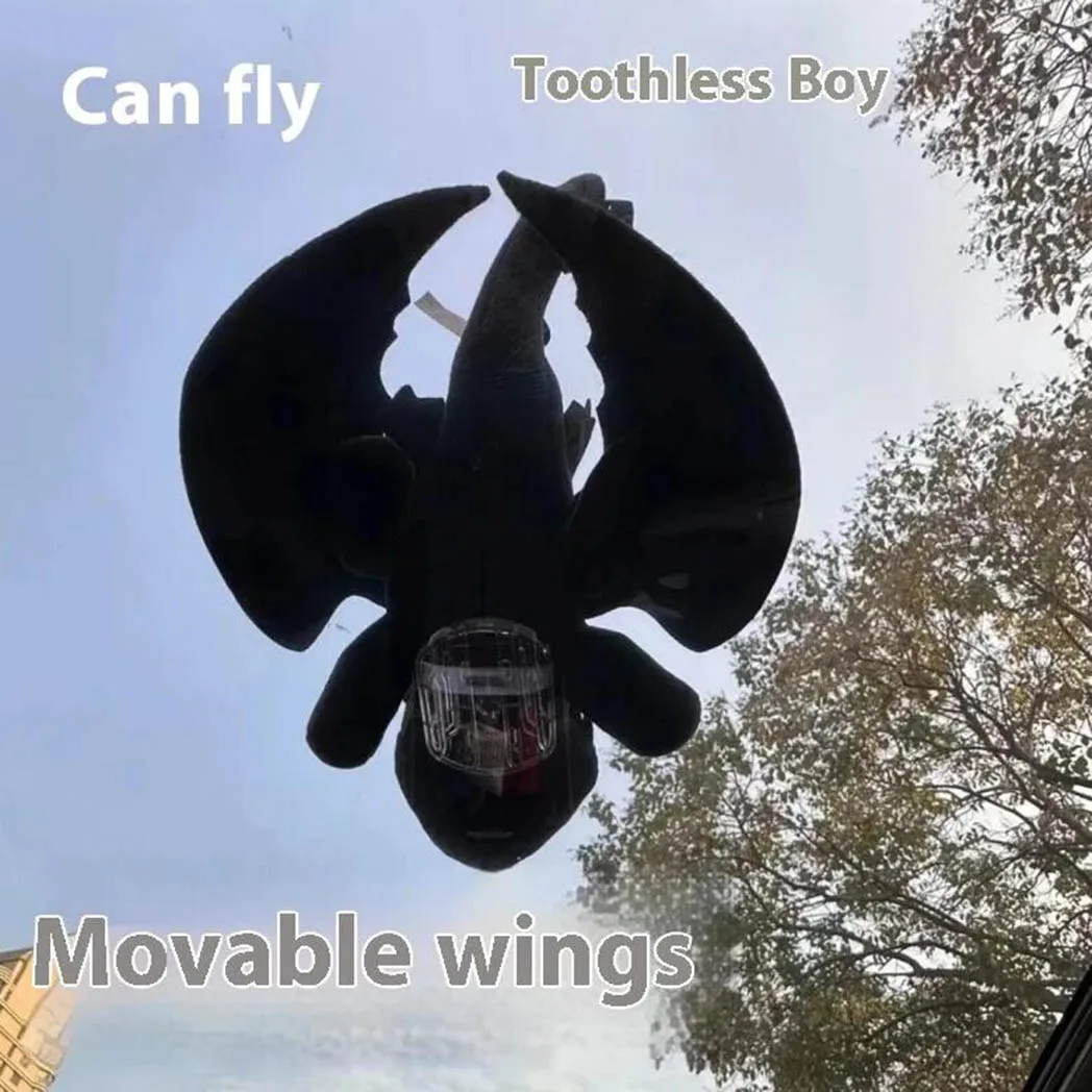 20/27/35CM 2025 새로운 패션 자동차 액세서리 플러시 장난감 이동식 버클 리틀 드래곤 날개는 소년 선물을 이동할 수 있습니다 충전되지 않음