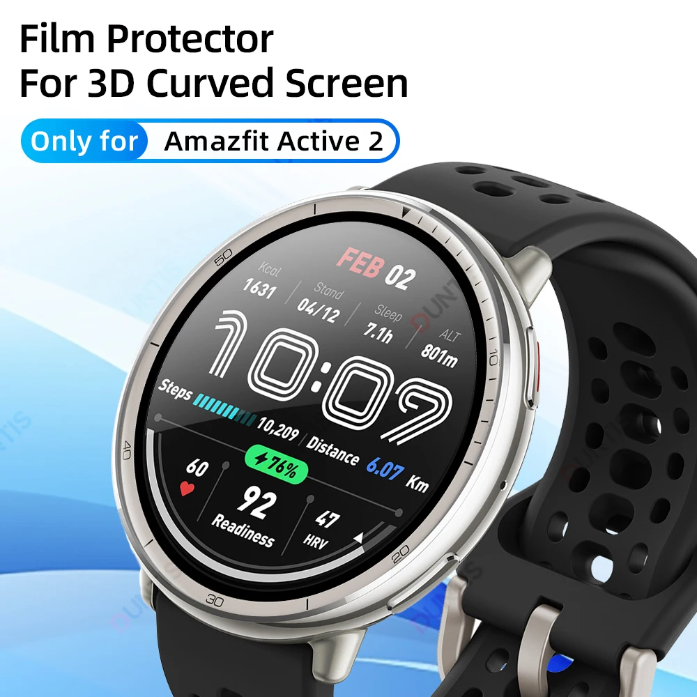 Amazfit Active 2용 화면 보호기 Active 2 Ultra-HD 풀 커버리지 보호 필름 액세서리용 3D 곡선 화면 보호기