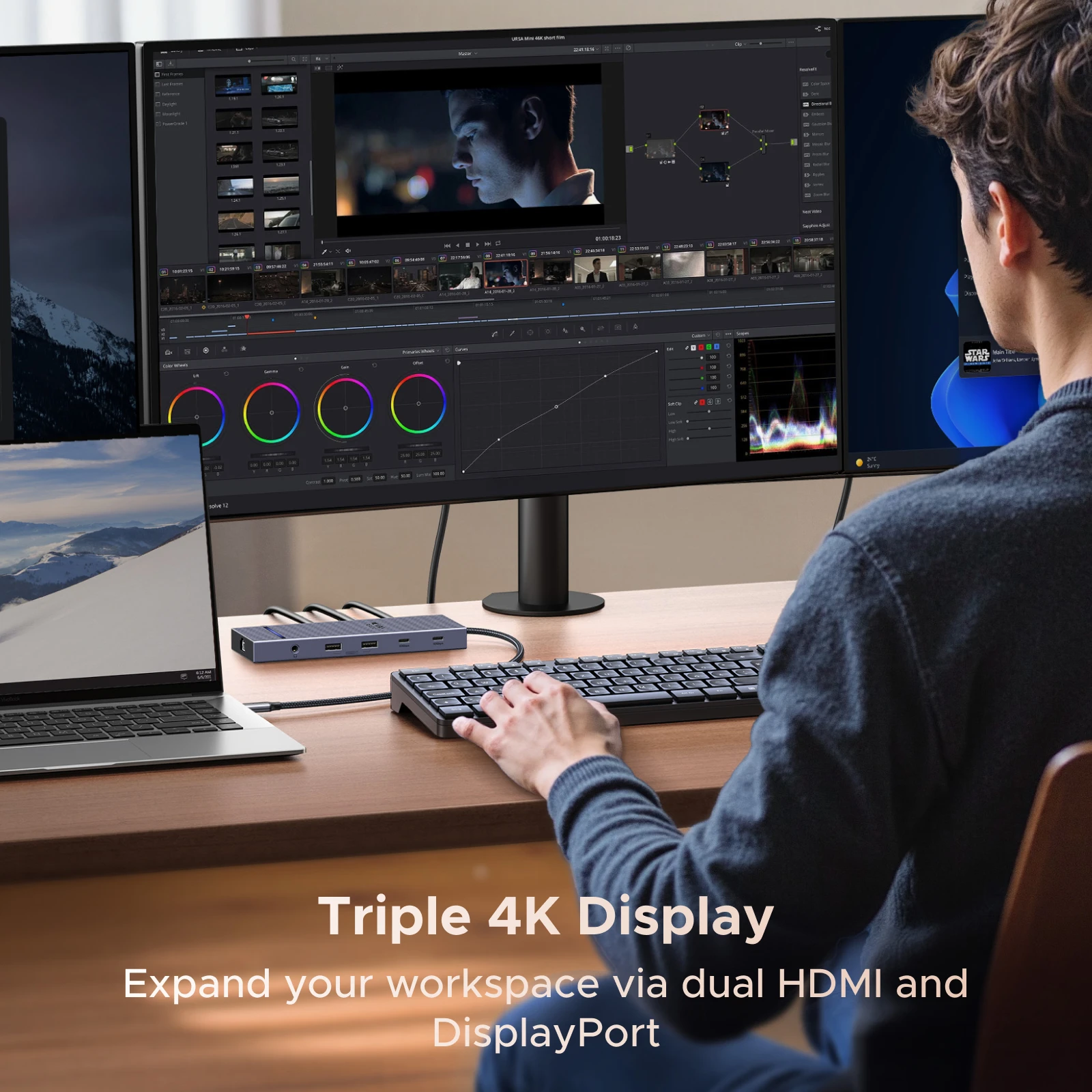 UGREEN 12-in-1 USB 허브 Type-C to 2HDMI 4K120Hz DP USB3.2 10Gbps SD/TF RJ45 PD100W 맥북 델 HP 노트북 액세서리 도킹 스테이션