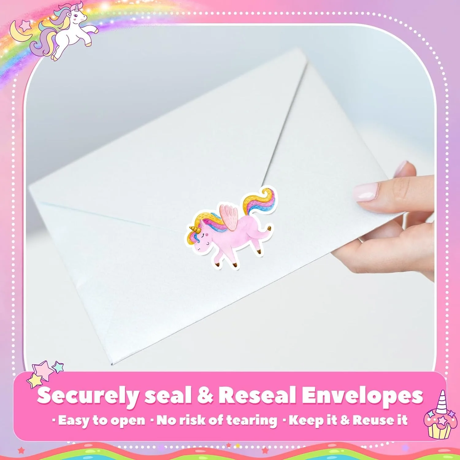 100-500pcs 만화 동물 유니콘 스티커 어린이 보상 스티커 선물 장식 라벨 격려 학생 편지지 스티커