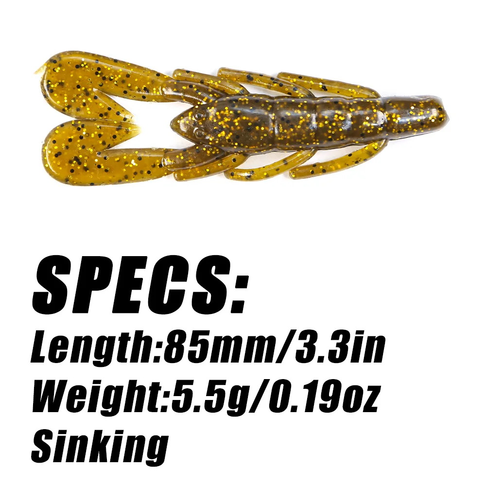 피크 6pcs 크롤 소프트 미끼 소프트 미끼 낚시 미끼 새우 랍스터 부드러운 플라스틱 미끼 낚시 미끼