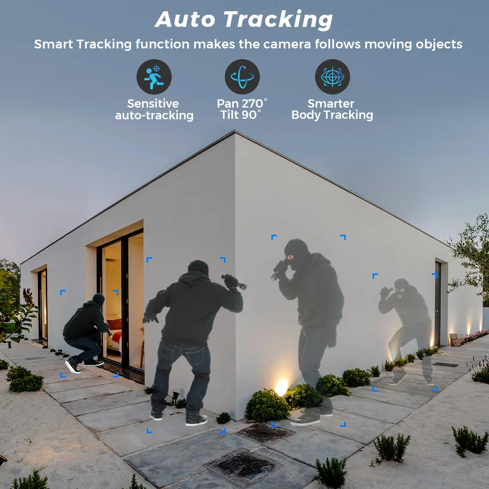 듀얼 스크린 8MP Ai 인간 감지 자동 추적 무선 야외 감시 카메라 O-KAM을 갖춘 10MP 5K 듀얼 렌즈 PTZ IP 카메라