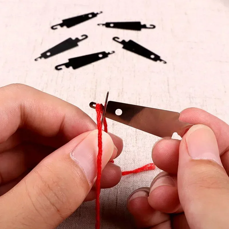 스테인리스 스틸 바늘 스레더 인서터, 자수 바늘 스레더 스레딩 장치, DIY 바늘 작업 십자 자수 액세서리