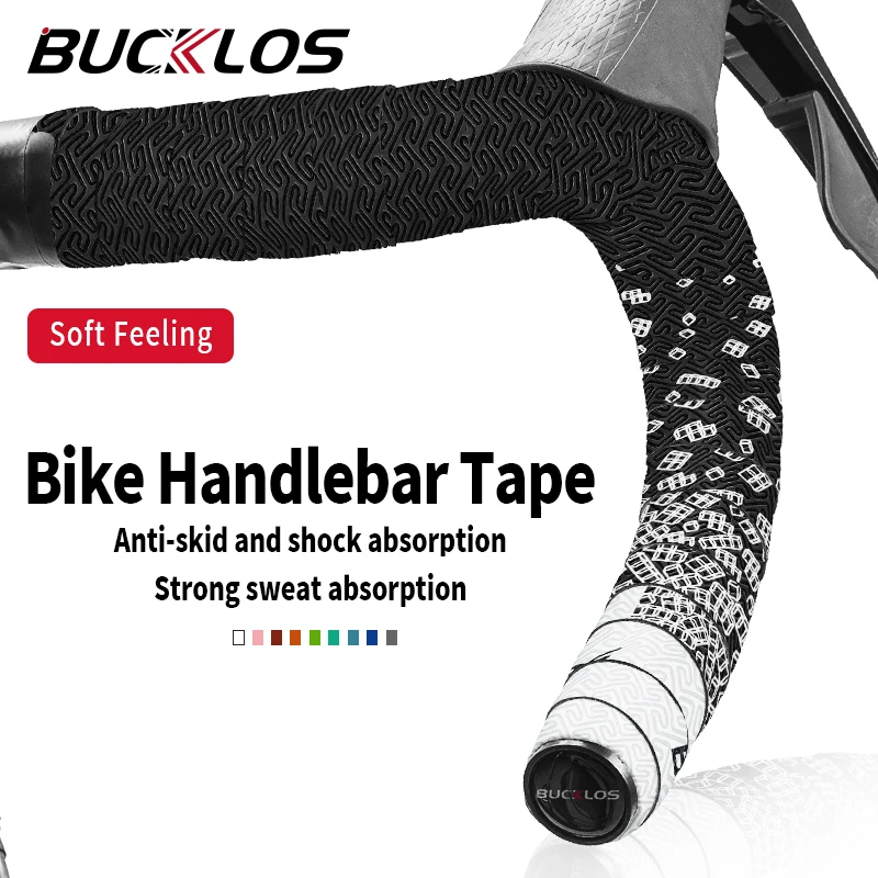 BUCKLOS 자전거 핸들 바 테이프 편안한 미끄럼 방지 자전거 핸들 바 테이프 스트랩 충격 흡수 도로 레이싱 사이클링 그립 테이프
