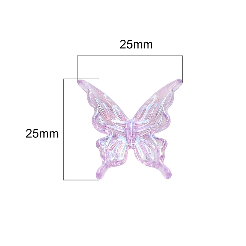 20Pcs 아크릴 지우기 AB 컬러 나비 비즈 공예에 대 한 느슨한 스페이서 비즈 매력 DIY 목걸이 팔찌 쥬얼리 재료 만들기