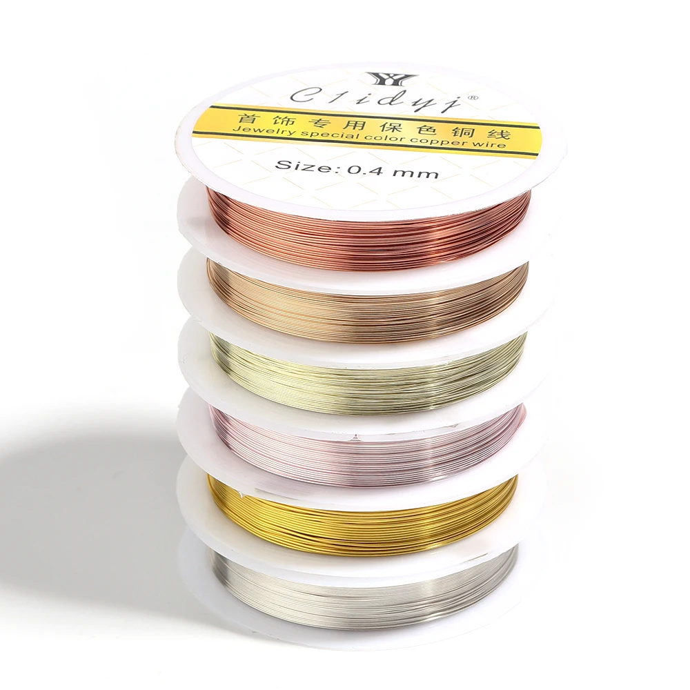 높은 품질 6 색 보석에 대 한 변색 구리 와이어 없음 DIY 구슬에 대 한 구슬 와이어 쥬얼리 코드 문자열 와이어 만들기