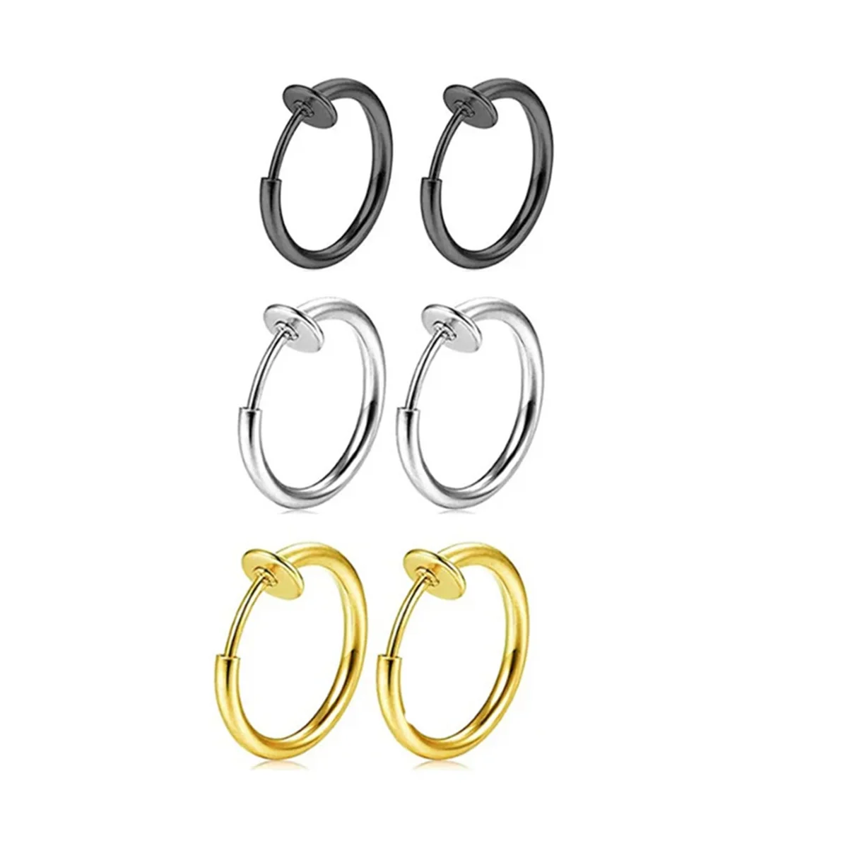 2/8pcs 가짜 코 링 고리, 귀에 클립 가짜 Septum 링 비 피어싱 스프링 후프 귀걸이 립 링 가짜 연골 귀걸이