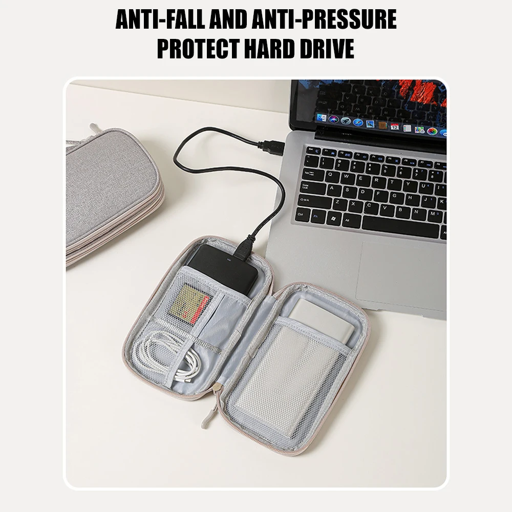 새로운 여행 주최자 가방 케이블 보관 주최자 파우치 운반 케이스 케이블 코드에 대한 휴대용 방수 더블 레이어 보관 가방