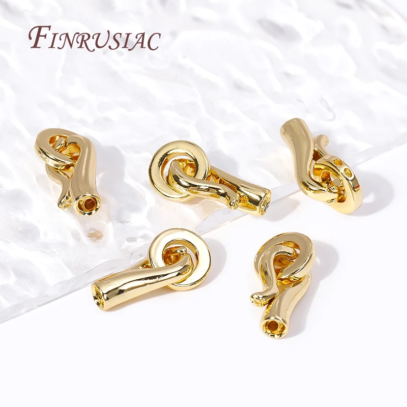 진주 팔찌 목걸이 만들기위한 18K 골드 도금 커넥터 걸쇠, 비즈 엔드 캡 패스너 걸쇠 DIY 수제 보석 결과