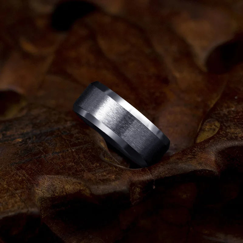 반지 남자 2023 패션 티타늄 스틸 블랙 클래식 반지 남자 웨딩 밴드 남성 쥬얼리