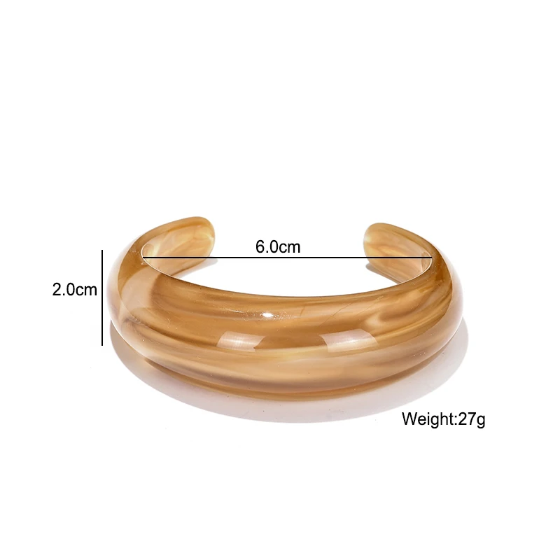 빈티지 보헤미안 수지 팔목 매력 팔찌 여성을위한 팔찌 패션 쥬얼리 아크릴 와이드 오픈 손목 기하학 팔찌 Pulseras