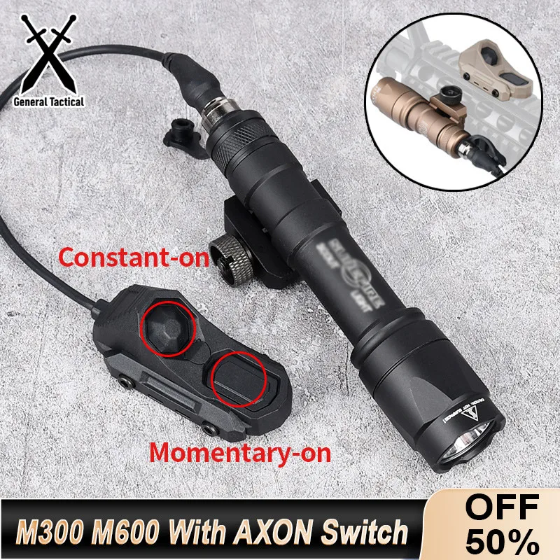 Surefir AXON 듀얼 기능 손전등, 원격 압력 스위치, 20mm 레일 사냥, 전술 에어소프트 라이트, M300, M600 title=Surefir AXON 듀얼 기능 손전등, 원격 압력 스위치, 20mm 레일 사냥, 전술 에어소프트 라이트, M300, M600 