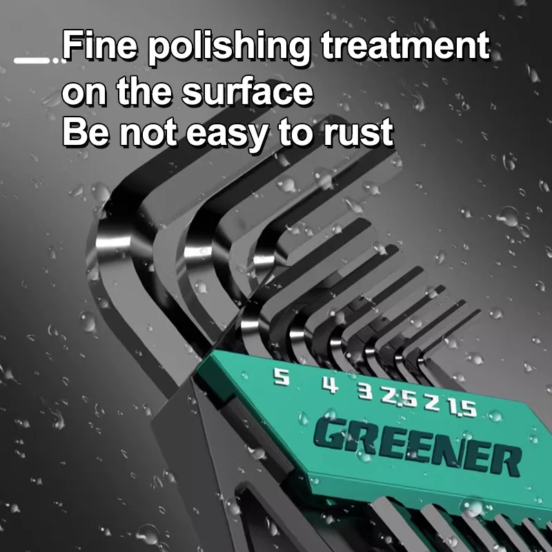 GREENERY Greener 확장 레인보우 렌치 알렌 렌치 세트 육각 렌치 다기능 짧은 팔 도구 범용 렌치 도구