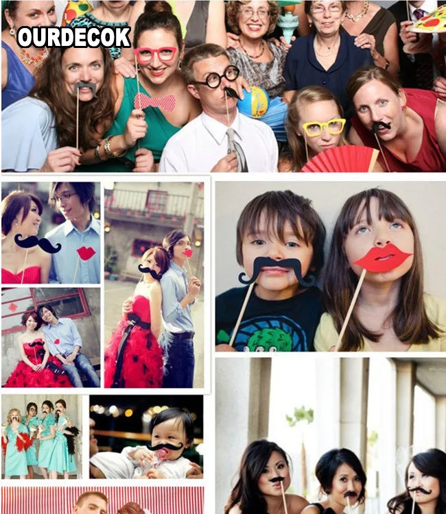 사진 소품 Photobooth Just Merried Funny Glasses DIY 생일 베이비 샤워 소년 소녀 사진 부스 소품 웨딩 장식