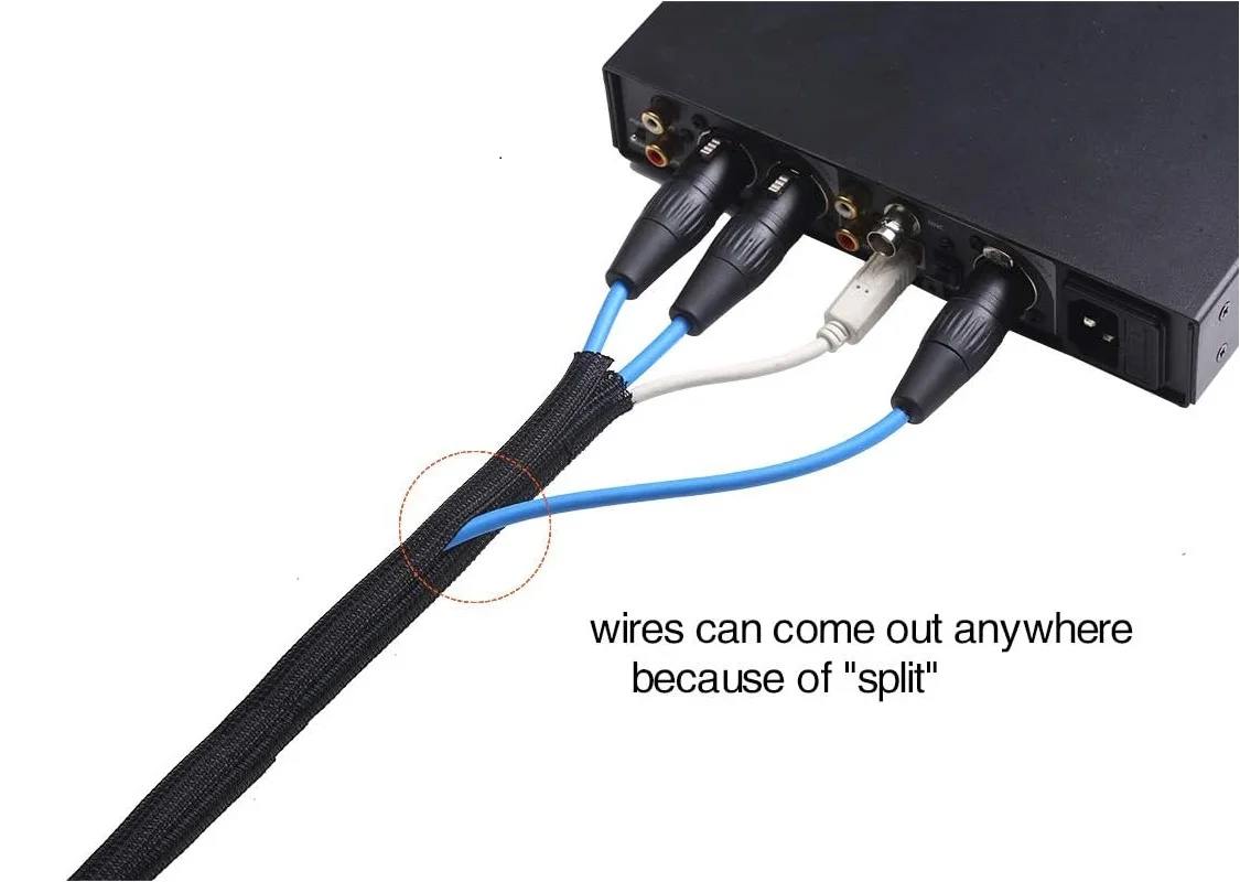 케이블 슬리브 분할 슬리브, USB 케이블 전원 코드, 오디오 비디오 케이블, TV 컴퓨터, 가정용 자동, 코드 보호기