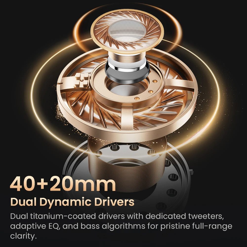 HAYLOU S40 ANC 무선 헤드폰 50dB 노이즈 캔슬링 Hi-Res 3D 공간 오디오 이어폰 LDAC 블루투스 6.0 오버이어 헤드셋
