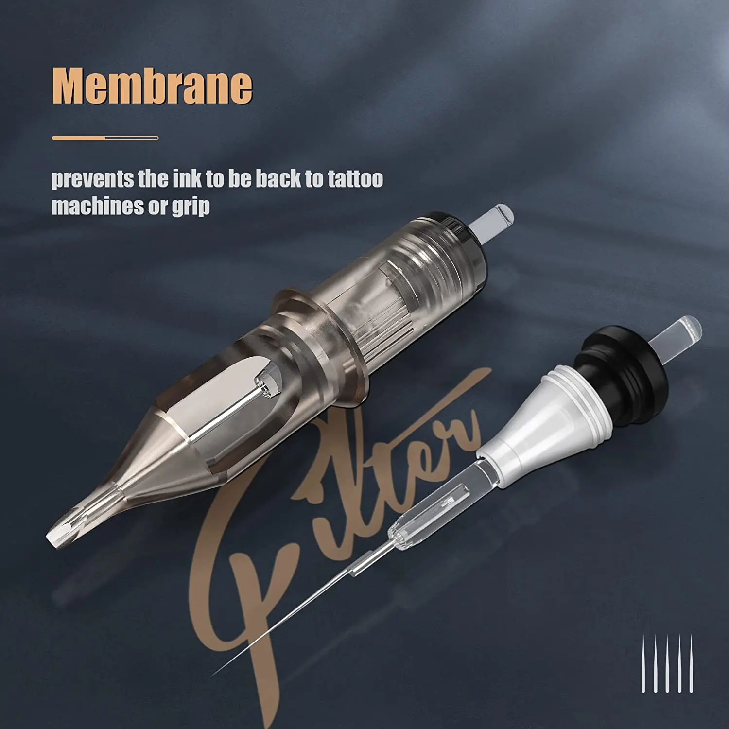 카트리지 기계 그립을 위한 본래 필터 카트리지 문신 바늘 둥근 강선 막 체계 # 10,0.30mm 로트당 10개