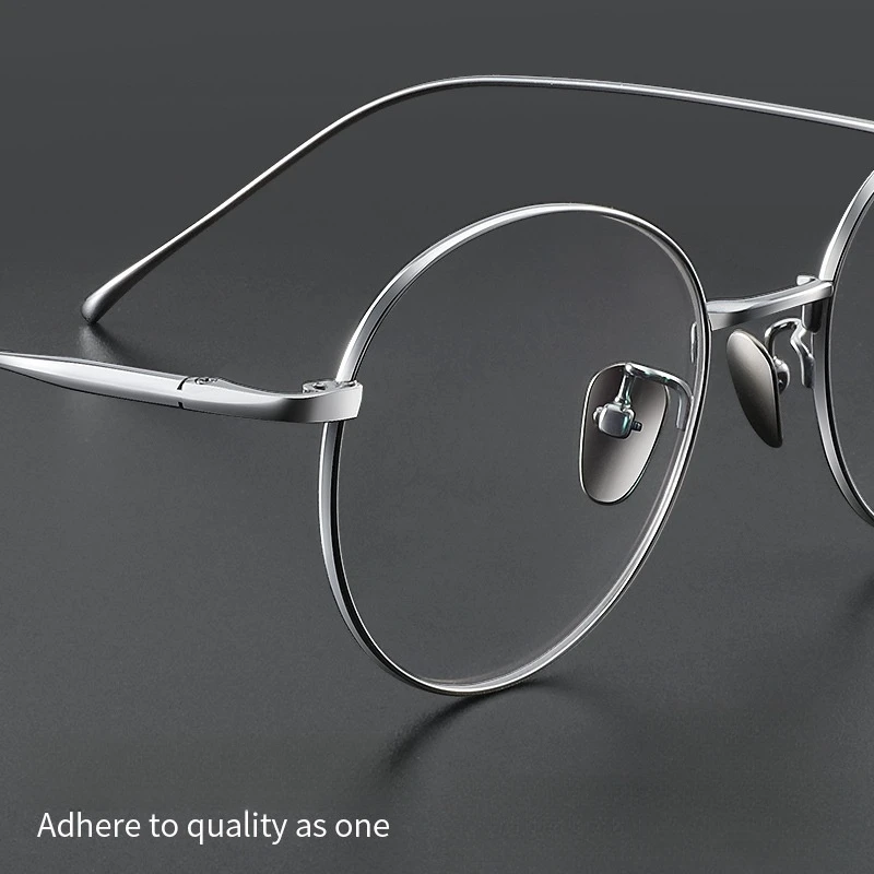 FIRADA 빈티지 편안한 안경 패션 라운드 순수 티타늄 안경 남성 여성을위한 럭셔리 처방 안경 프레임 ST1644