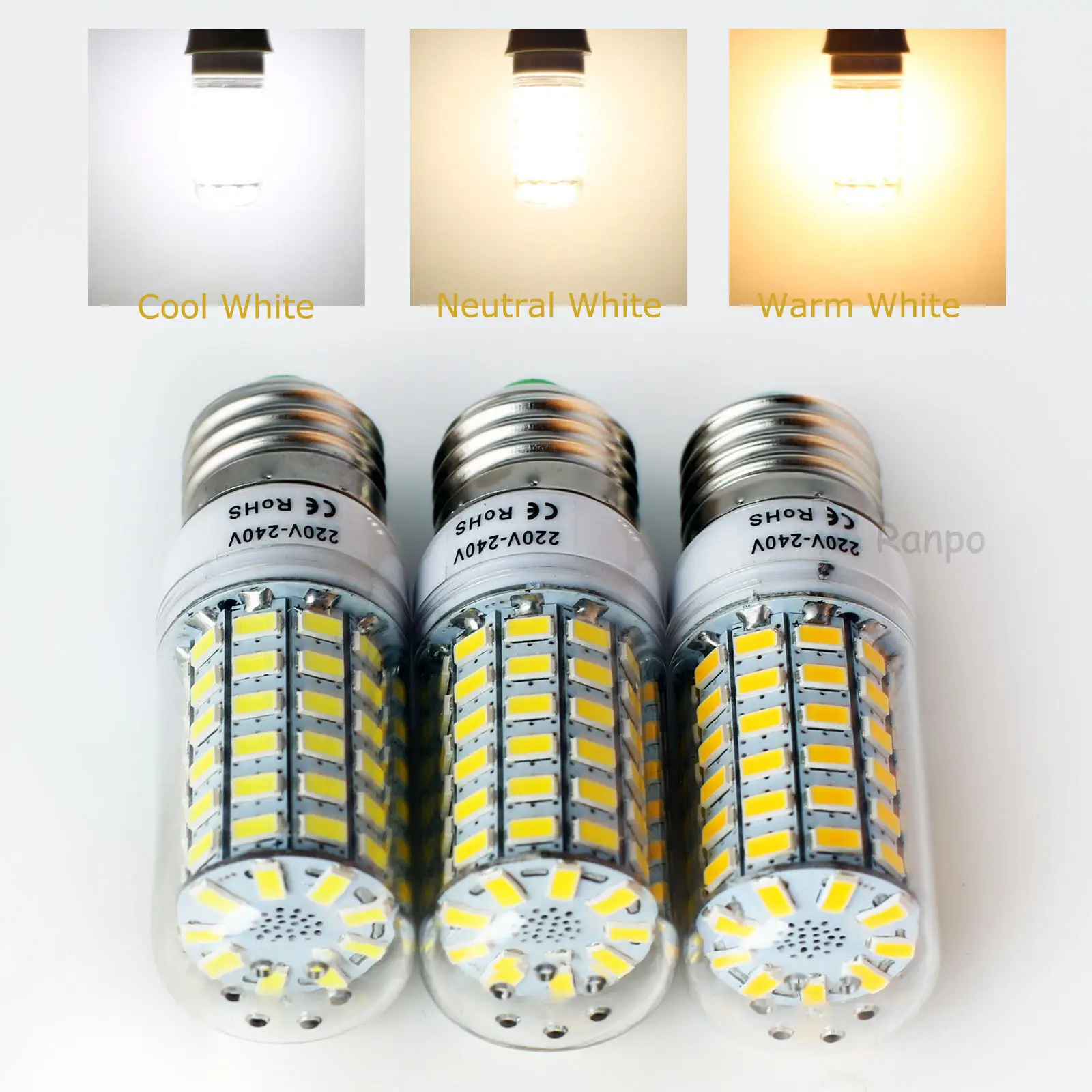 슈퍼 브라이트 LED 옥수수 전구, 7W-15W, E27, E14, B22, G9, GU10 나사, 24, 36, 48, 56, 69/72 LED 칩, 화이트 램프, 220V 앰플 title=슈퍼 브라이트 LED 옥수수 전구, 7W-15W, E27, E14, B22, G9, GU10 나사, 24, 36, 48, 56, 69/72 LED 칩, 화이트 램프, 220V 앰플 