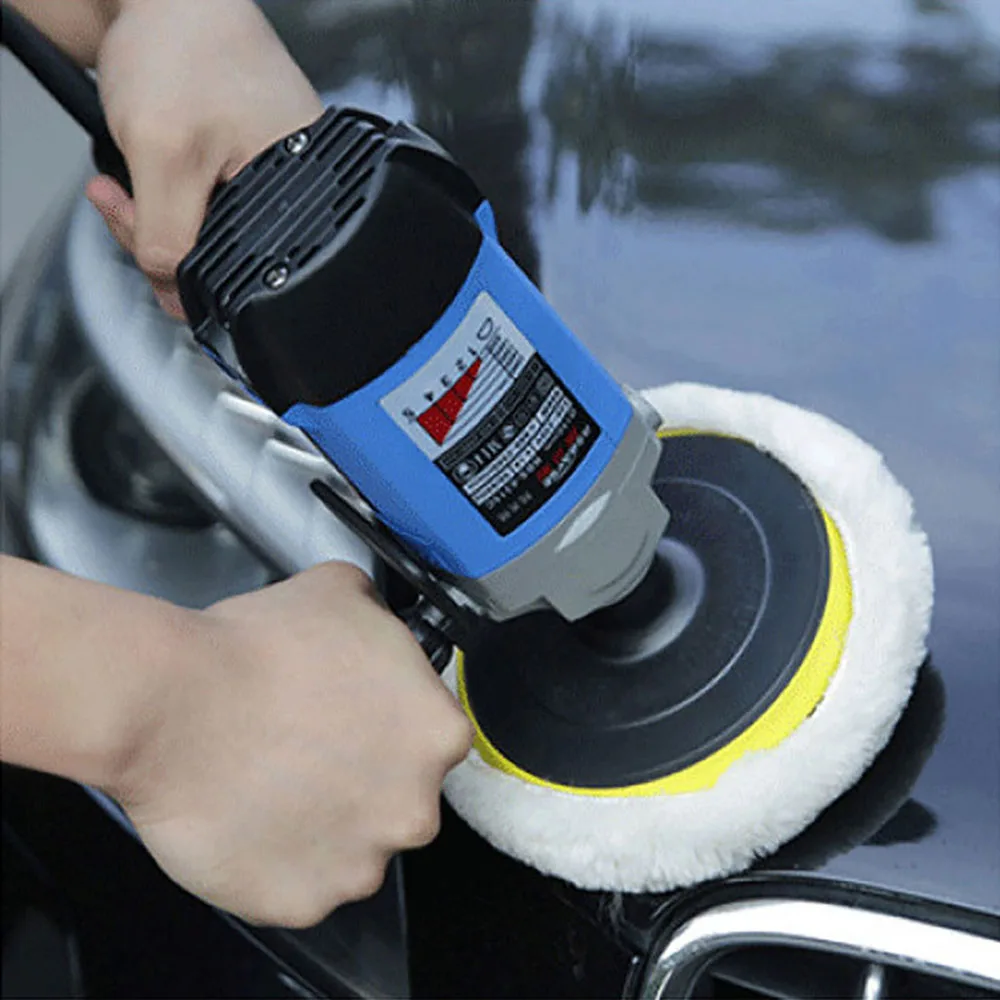 5 개/대 양모 연마 디스크 왁싱 버핑 연마 패드 75mm 자동차 페인트 케어 폴리 셔 기계 패드 자동 뷰티 액세서리