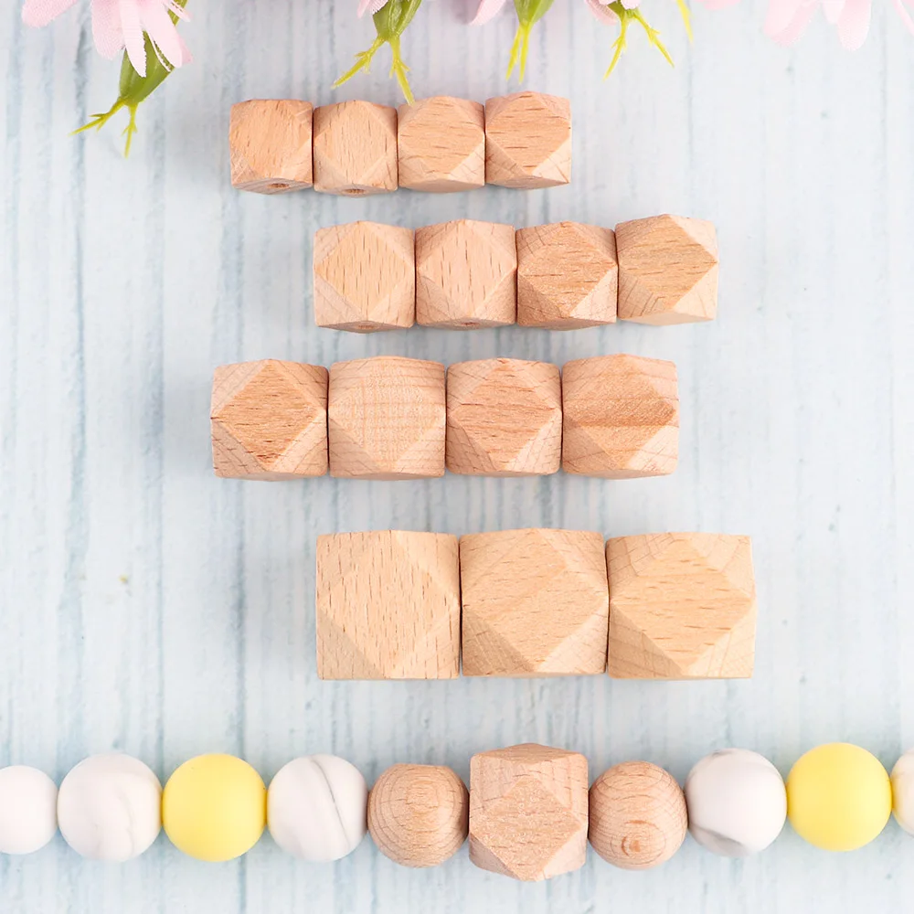 20/30/50Pcs 너도밤 나무 나무 라운드 구슬 육각형 편지 구슬 친환경 DIY 팔찌 쥬얼리 펜던트 액세서리