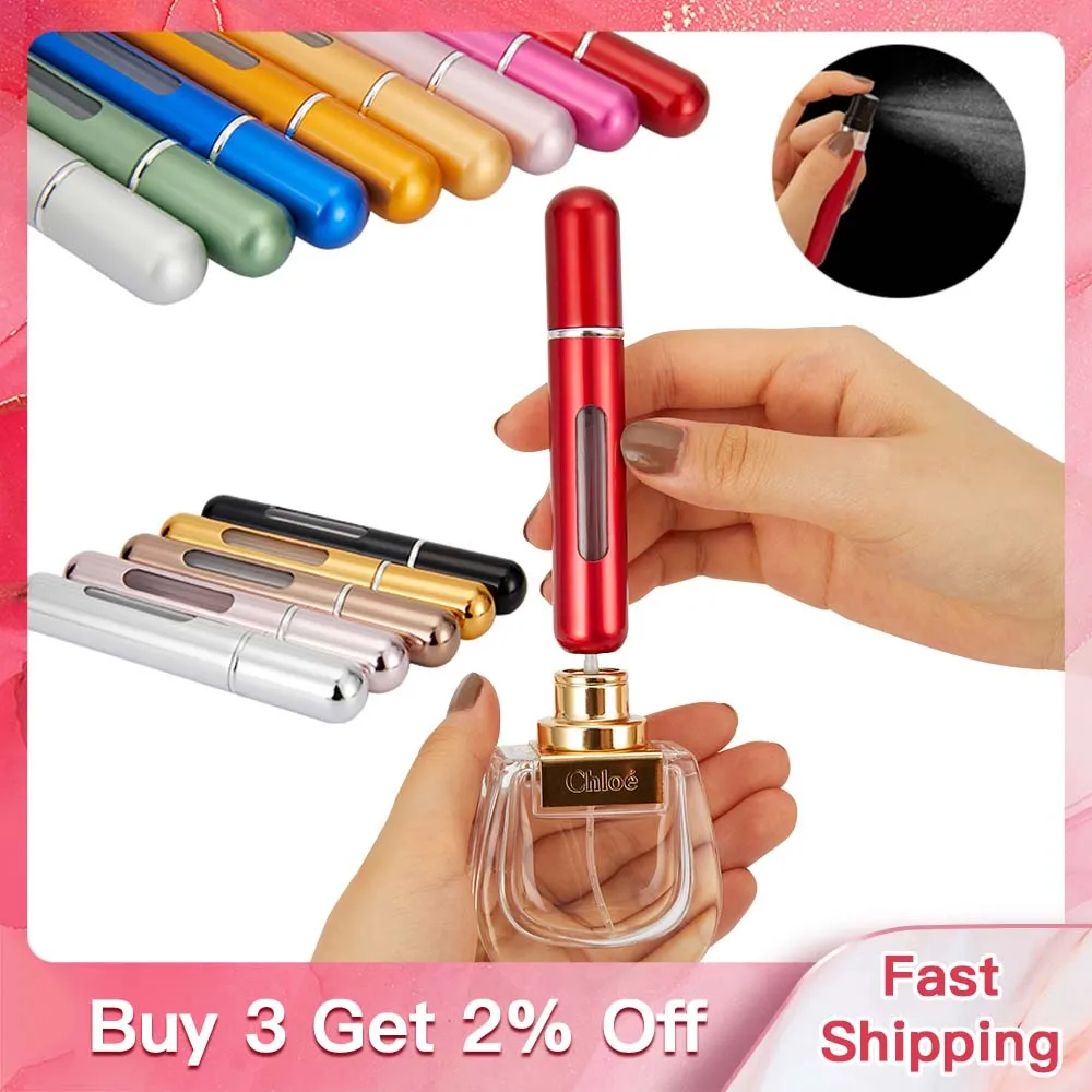 향수병 세트 8Ml 5Ml 리필 용 병 스프레이 펌프 빈 화장품 용기 여행용 분무기 병 무료 배송