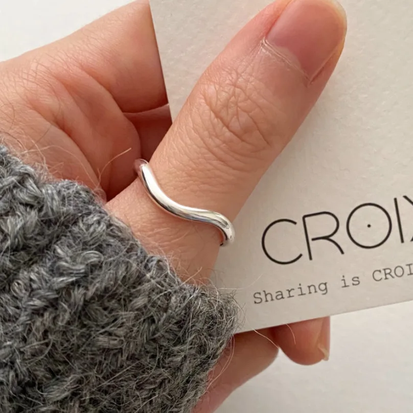 여성을위한 925 스털링 실버 물결 모양의 라인 오픈 반지 숙녀 우아한 럭셔리 쥬얼리 액세서리 도매 보석 title=여성을위한 925 스털링 실버 물결 모양의 라인 오픈 반지 숙녀 우아한 럭셔리 쥬얼리 액세서리 도매 보석