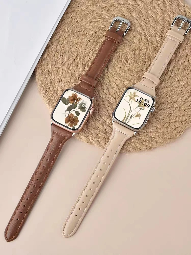 Apple Watch 밴드 용 슬림 가죽 스트랩 44mm 45mm 41mm 40mm 38mm 손목 여성용 팔찌 iWatch 시리즈 9 8 7 6 5 4 3 SE Ultra 2 49mm title=Apple Watch 밴드 용 슬림 가죽 스트랩 44mm 45mm 41mm 40mm 38mm 손목 여성용 팔찌 iWatch 시리즈 9 8 7 6 5 4 3 SE Ultra 2 49mm 